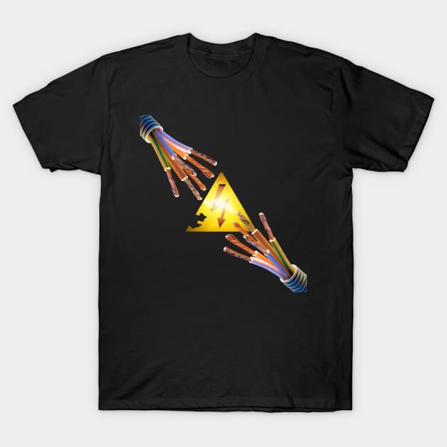 Electrical wires and electricity spark T-Shirt by EngineersArt